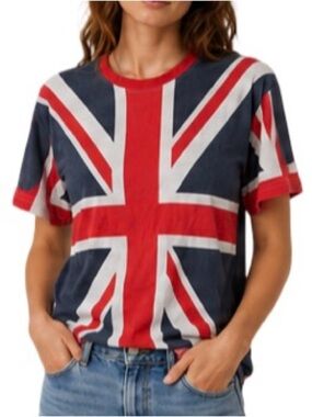 S.O.L.L London Union Jack T-Shirt Medium UK Flag Graphic Tee Red White Blue